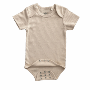 Beige baby romper unisex - biologisch katoen -